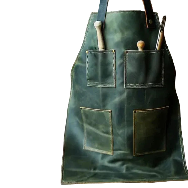 Premium Green Long Garden Guru Leather Apron