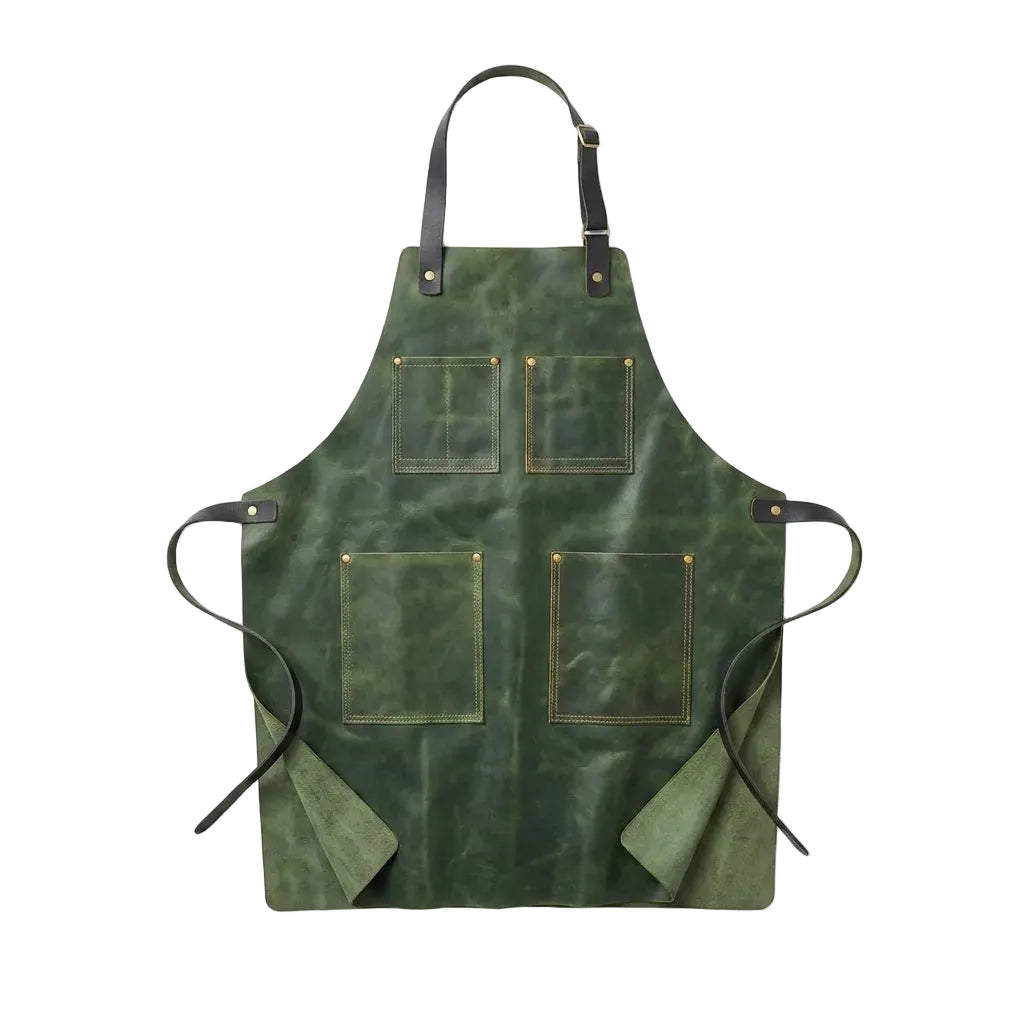 Premium Green Long Garden Guru Leather Apron