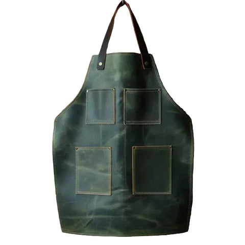 Premium Green Long Garden Guru Leather Apron