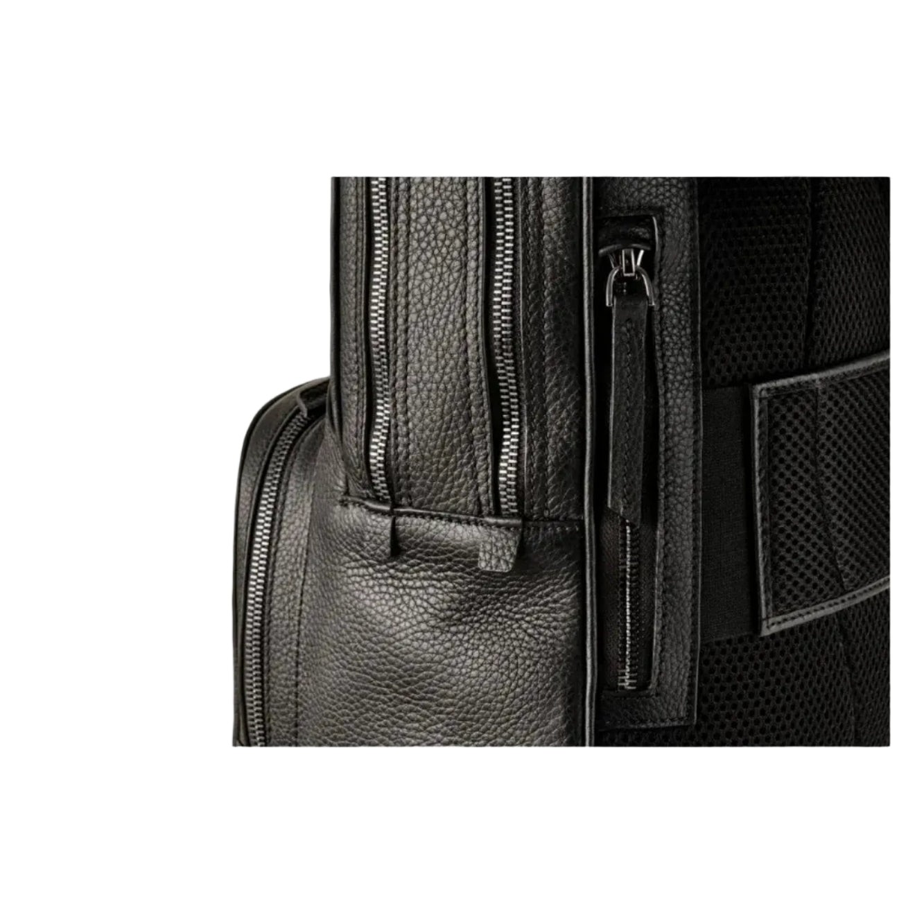 Premium Leather Long Travel Camera Black Backpack