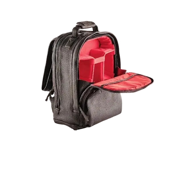 Premium Leather Long Travel Camera Brown Backpack