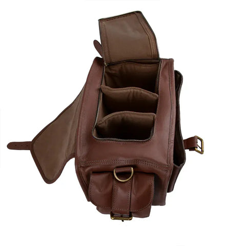 Premium Brown Leather Travel Camera Bag