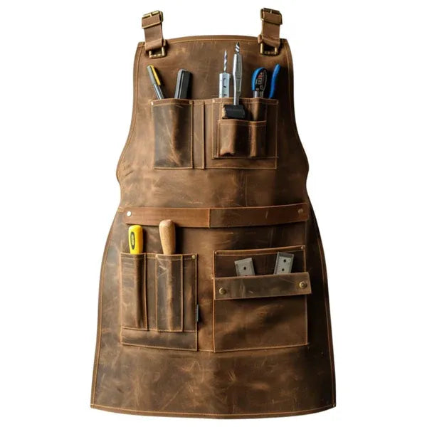 Premium Light Brown Long Craftsman's Companion Leather Apron