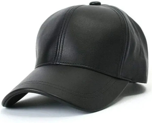 Real Leather Premium Black Cap For Men & Women