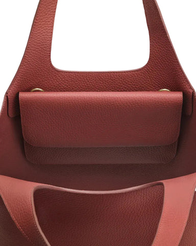 Real Maroon Leather Organiser Flap Bag