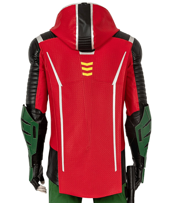 Robin Gotham Knights Red Leather Jacket