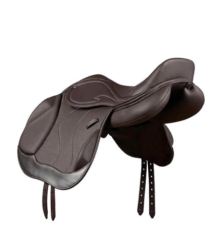 Rouen Synthetic Monoflap Cross Country Dark Brown Leather Saddle