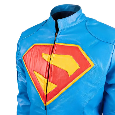 Superman Blue Leather Jacket
