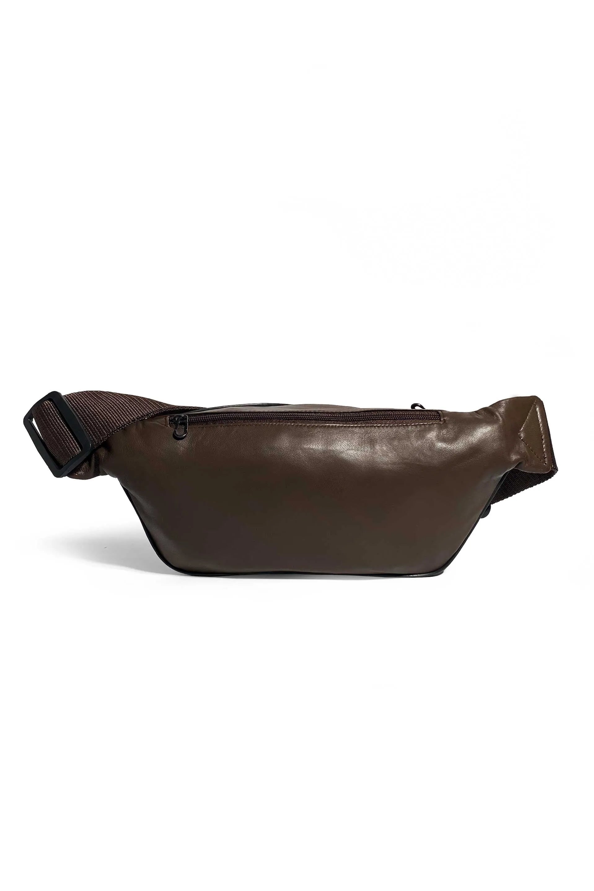 Supreme Unisex Leather Crossbody Brown Fanny Pack