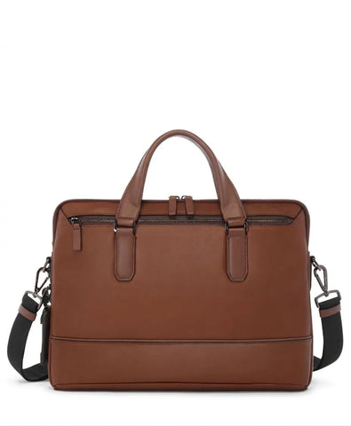 Sycamore Brown Slim Leather Briefcase
