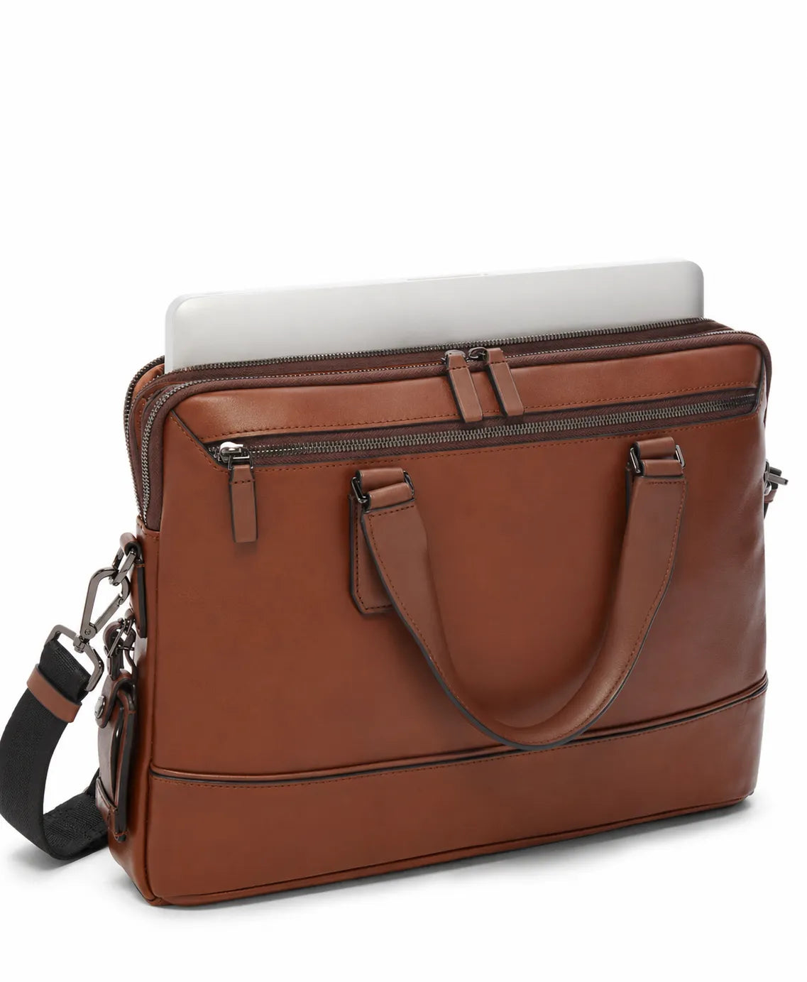 Sycamore Brown Slim Leather Briefcase