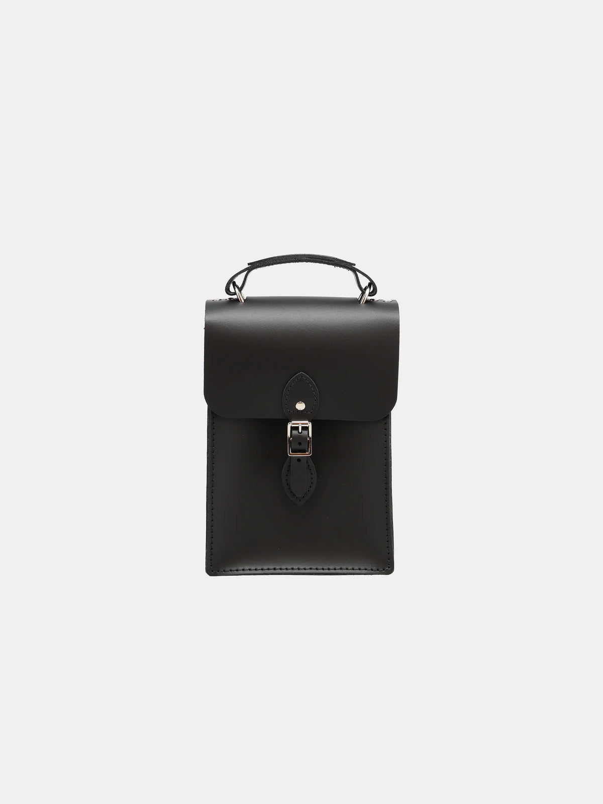 Binocular Black Leather Satchel