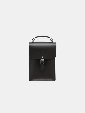 Binocular Black Leather Satchel