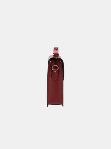 The Artisan Binocular Maroon Leather Satchel