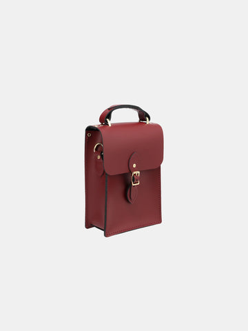 The Artisan Binocular Maroon Leather Satchel