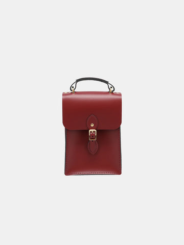 The Artisan Binocular Maroon Leather Satchel
