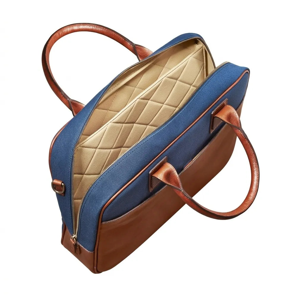 The Calvino Canvas - Men's Leather Laptop Business Bag