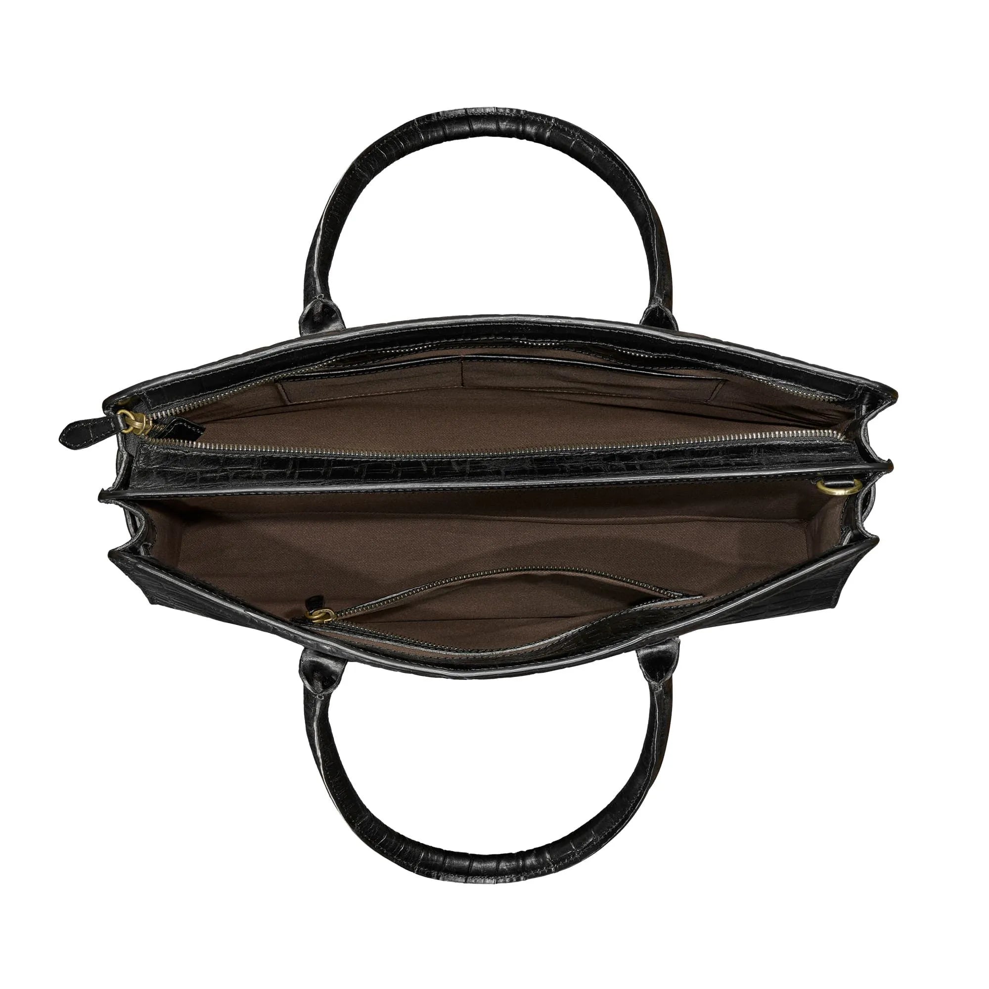 The Enrica Croco - Luxury Black Laptop Bag for Women