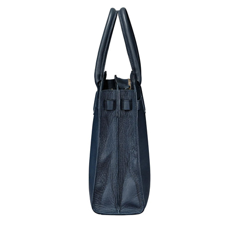 The Enrica Saffiano - Luxury Blue Leather Business Bag