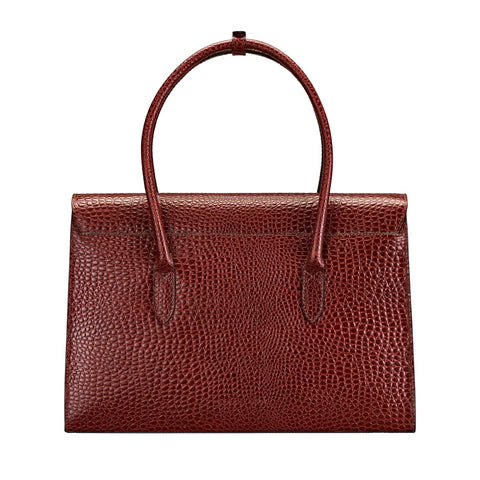 The Fabia Croco - Ladies Croc Leather Work Laptop Handbag