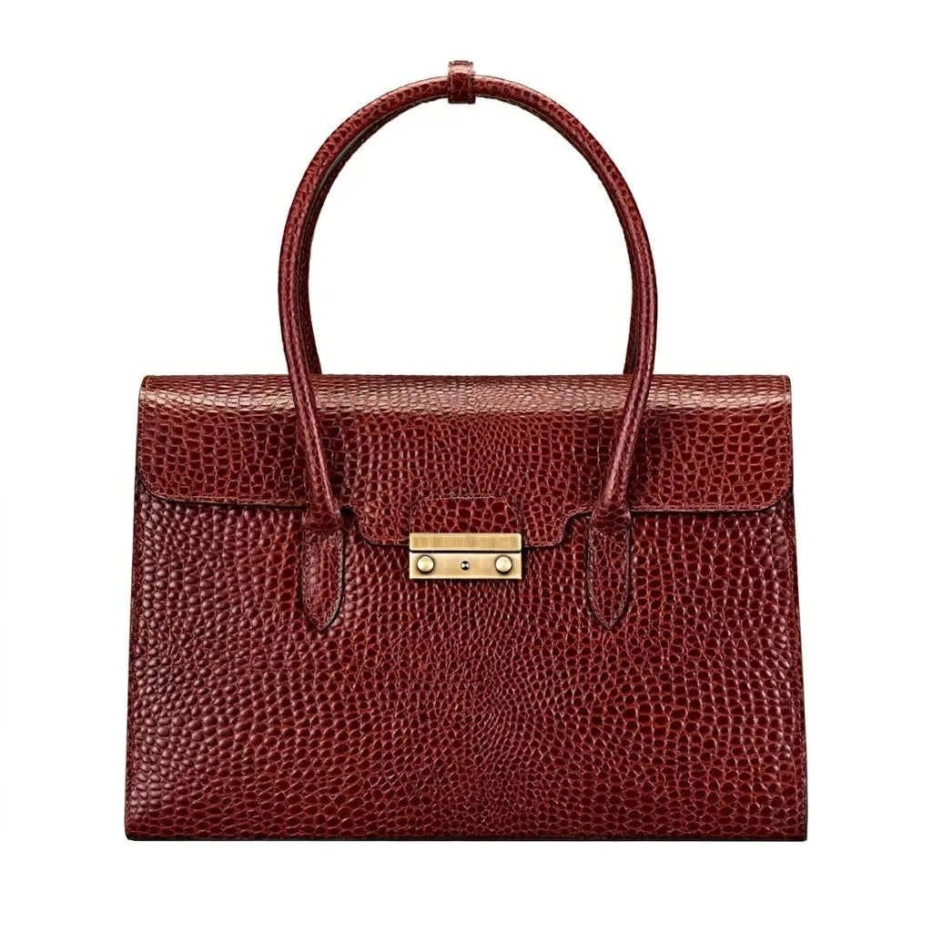 The Fabia Croco - Ladies Croc Leather Work Laptop Handbag