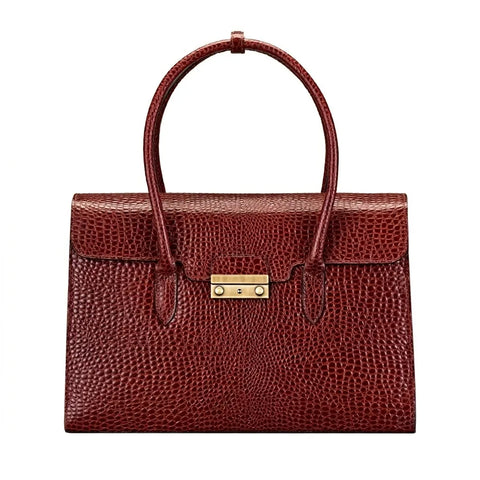 The Fabia Croco - Ladies Croc Leather Work Laptop Handbag
