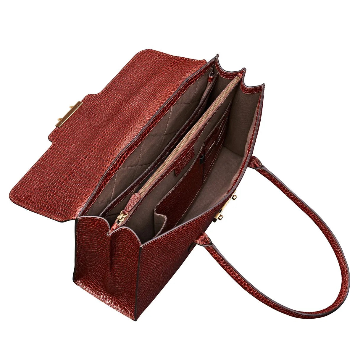 The Fabia Croco - Ladies Croc Leather Work Laptop Handbag