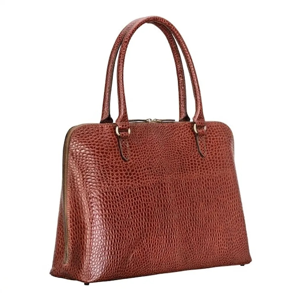 The Fiorella Croco - Croc Effect Laptop Briefcase For Women