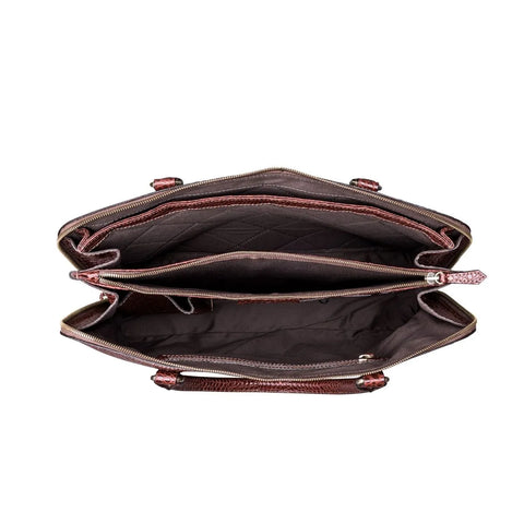The Fiorella Croco - Croc Effect Laptop Briefcase For Women