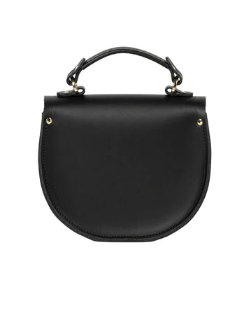 The Isla Circular Black Leather Shoulder Bag
