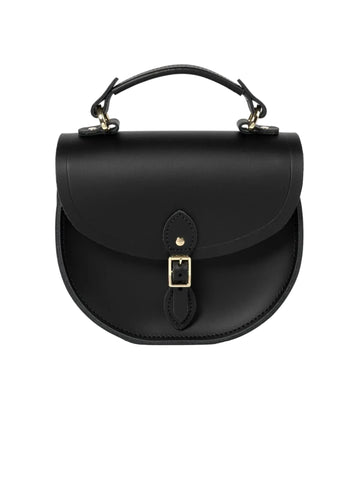 The Isla Circular Black Leather Shoulder Bag