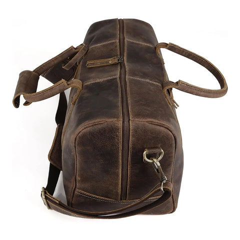 The Weekender Travel Grain Leather Duffle Brown Bag