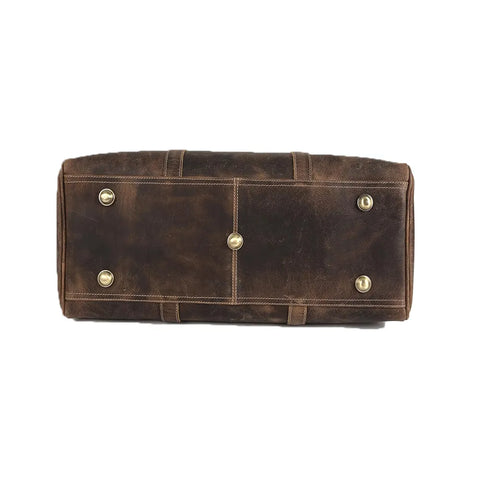 The Weekender Travel Grain Leather Duffle Brown Bag