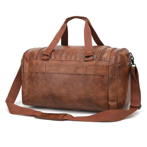 The Weekender Travel Leather Duffle Brown Bag