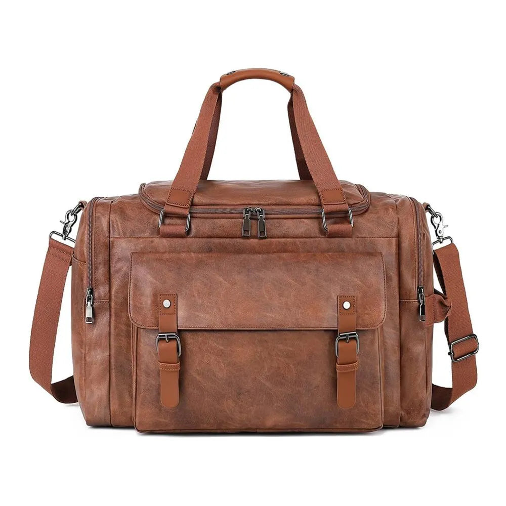The Weekender Travel Leather Duffle Brown Bag