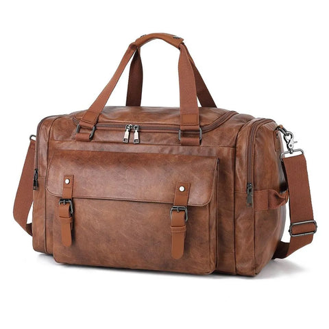 The Weekender Travel Leather Duffle Brown Bag