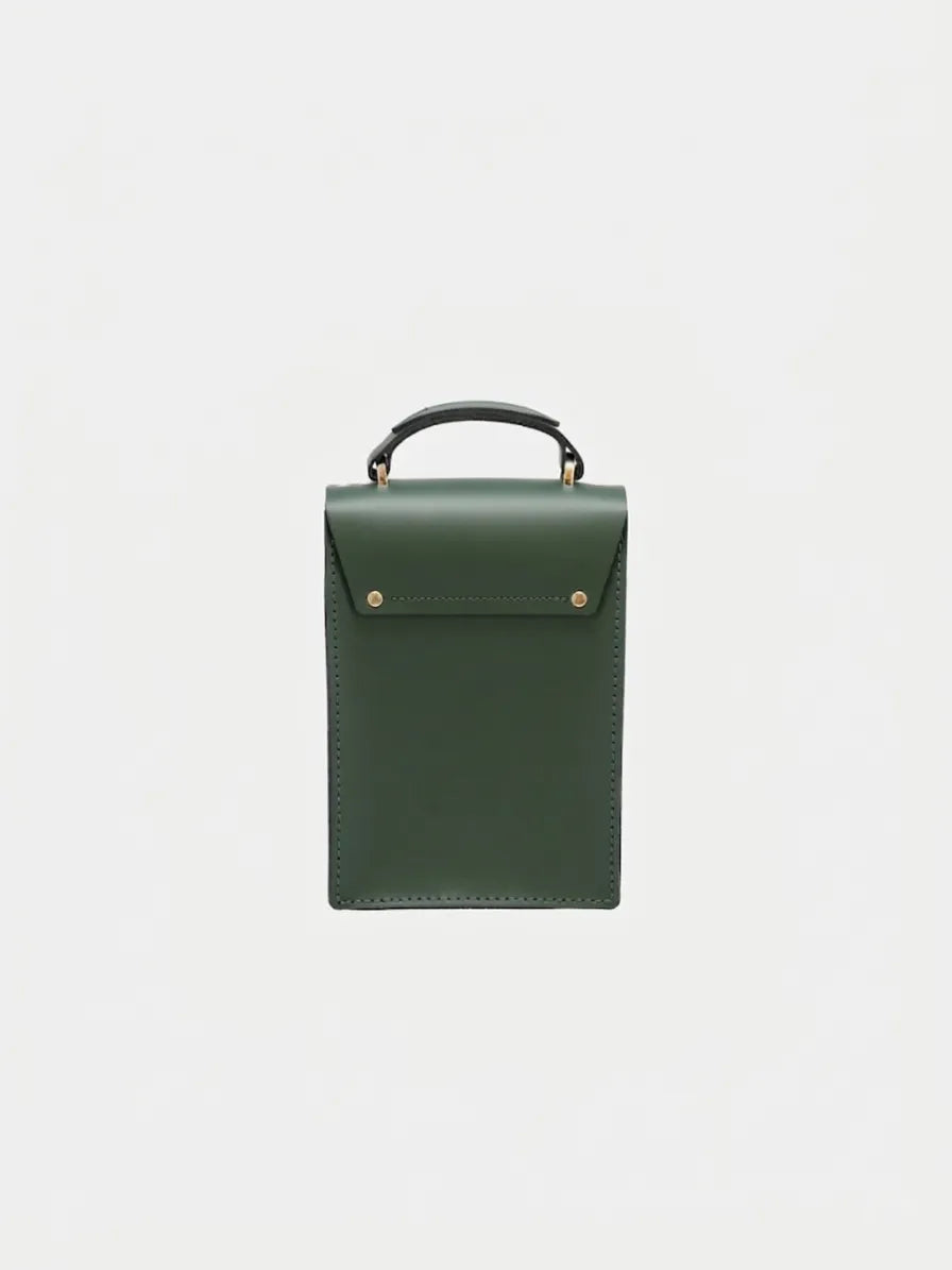 The Artisan Binocular Green Leather Satchel