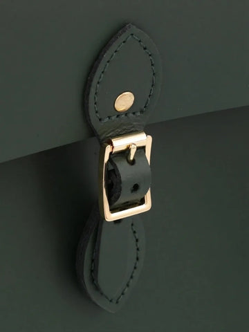The Artisan Binocular Green Leather Satchel