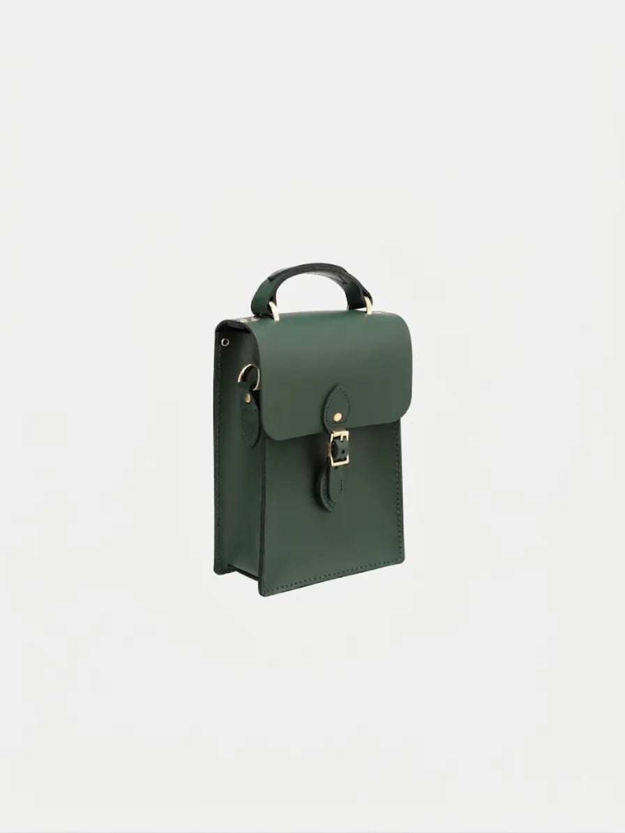 The Artisan Binocular Green Leather Satchel