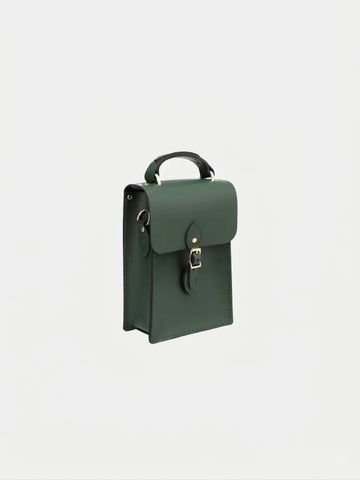 The Artisan Binocular Green Leather Satchel