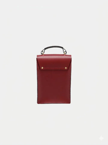 The Artisan Binocular Maroon Leather Satchel