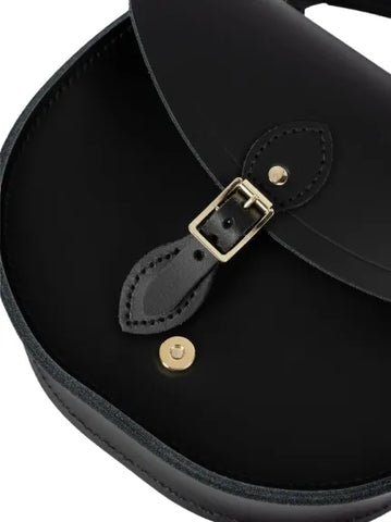 The Isla Circular Black Leather Shoulder Bag