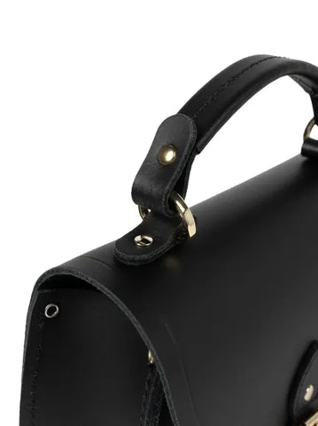 The Isla Circular Black Leather Shoulder Bag