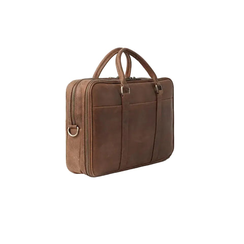 The Preston Vintage Tan Leather Brown Briefcase