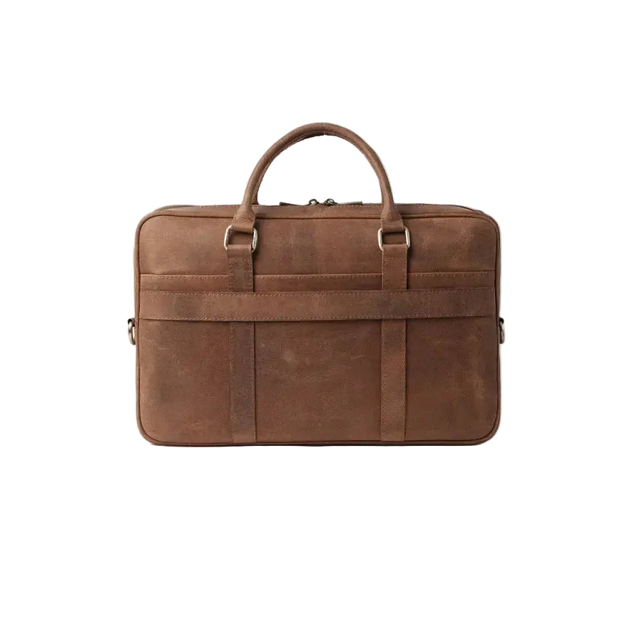 The Preston Vintage Tan Leather Brown Briefcase