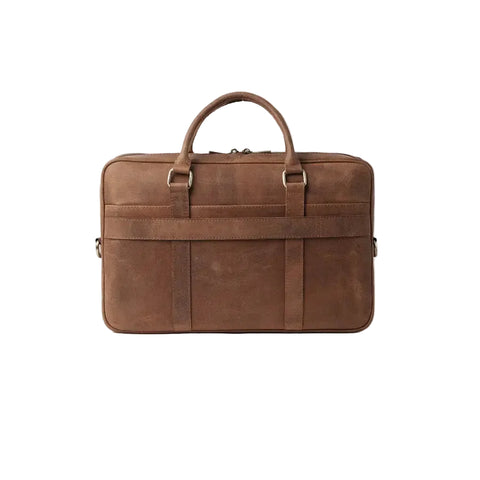 The Preston Vintage Tan Leather Brown Briefcase