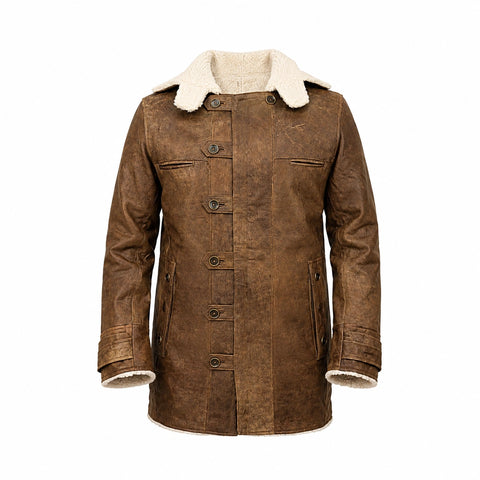 The Dark Knight Rises Bane Shearling Leather Coat