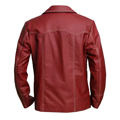 Tyler Durden Fight Club Red Leather Jacket