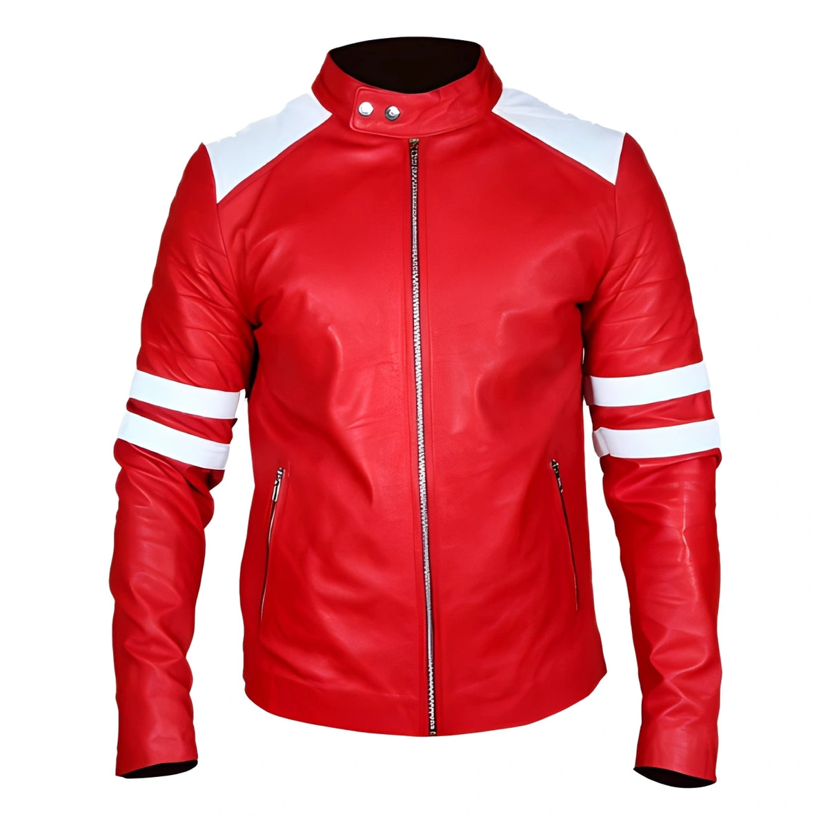 Tyler Durden Mayhem Red Leather Jacket