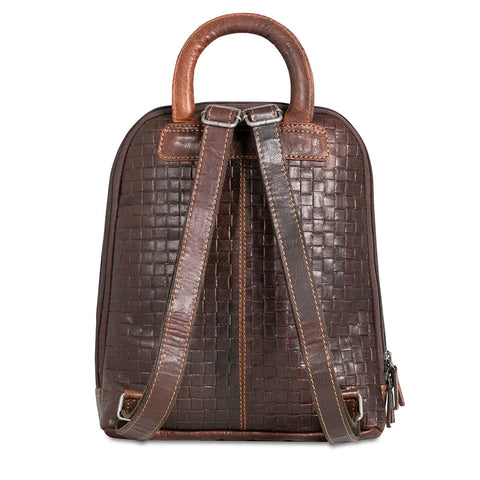 Unisex Premium Leather Brown Tablet Backpack